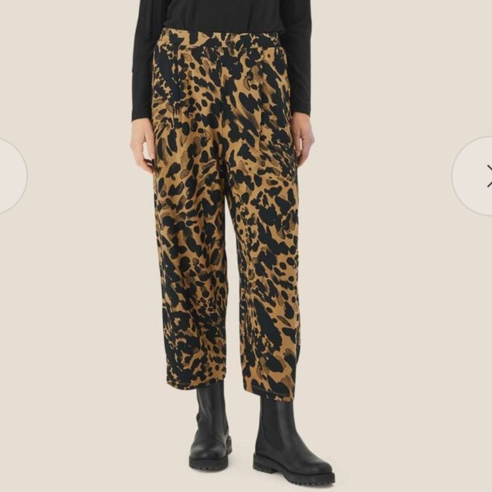 Masai Copenhagen Penelope pants brown black casual pull on straight XXL